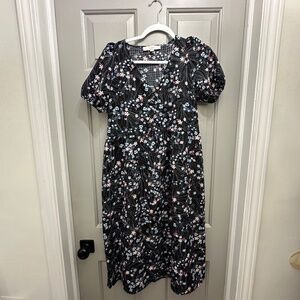 Loft Floral Midi Dress